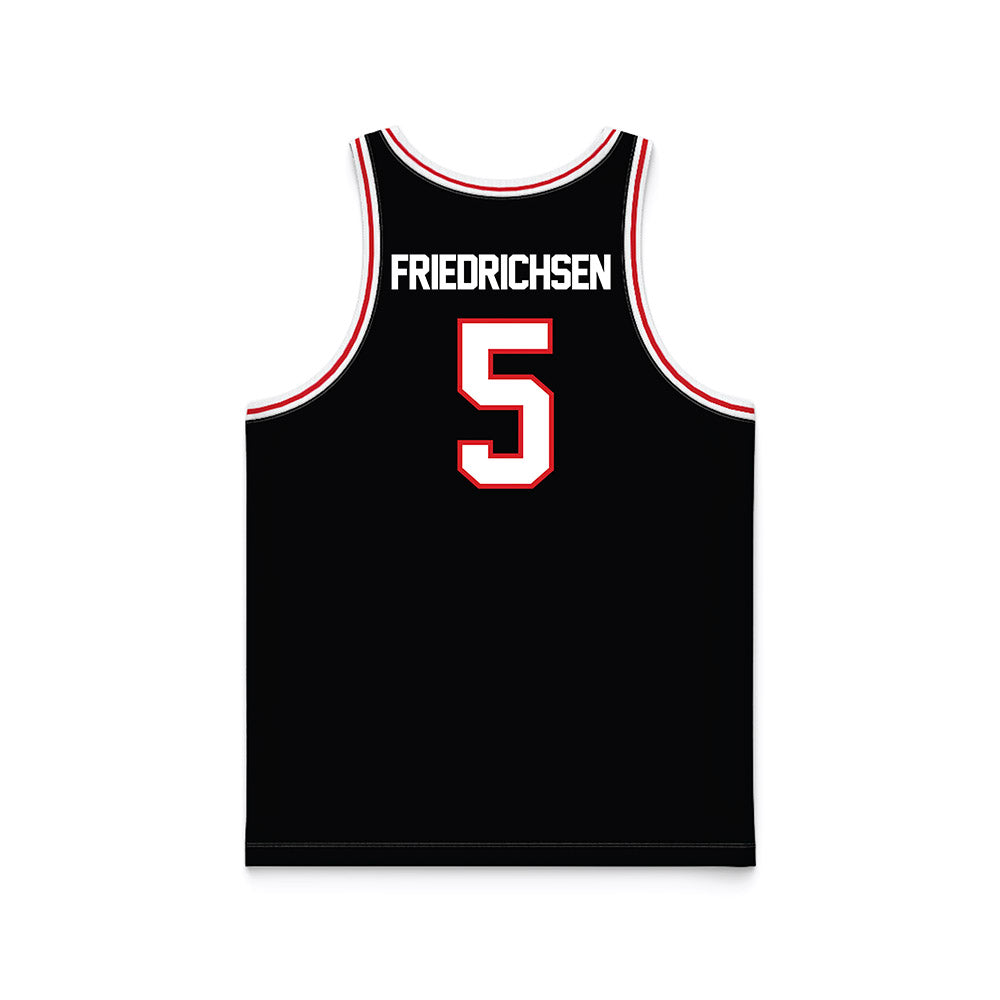 Davidson - NCAA Men's Basketball : Parker Friedrichsen - Black Basketball Jersey-1