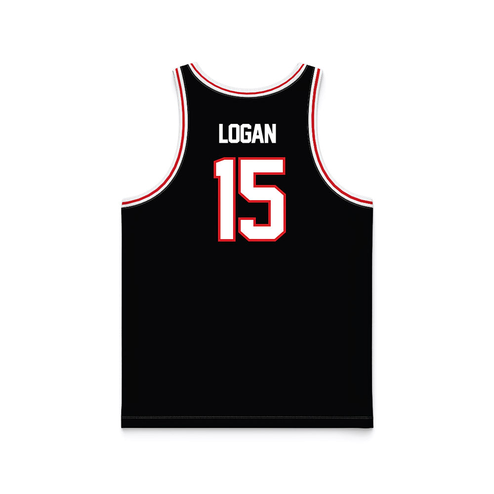 Davidson - NCAA Men's Basketball : Sean Logan - Black Basketball Jersey-1