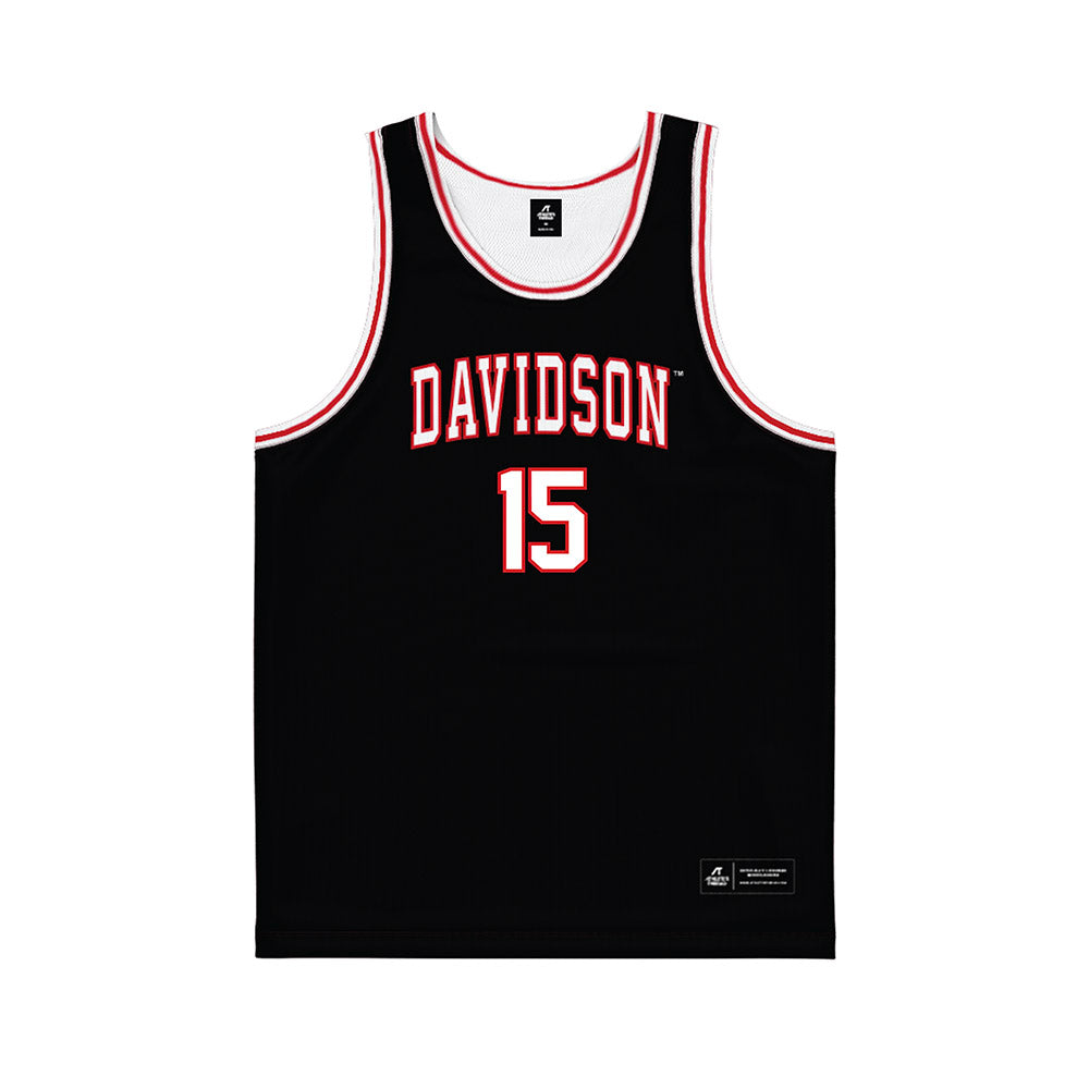 Davidson - NCAA Men's Basketball : Sean Logan - Black Basketball Jersey-0