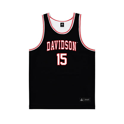 Davidson - NCAA Men's Basketball : Sean Logan - Black Basketball Jersey-0