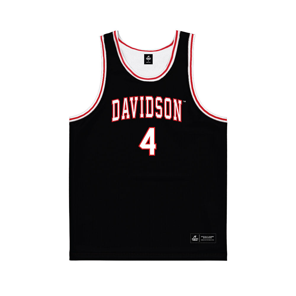 Davidson - NCAA Men's Basketball : Josh Scovens - Black Basketball Jersey-0