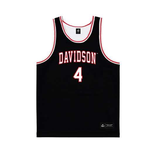 Davidson - NCAA Men's Basketball : Josh Scovens - Black Basketball Jersey-0