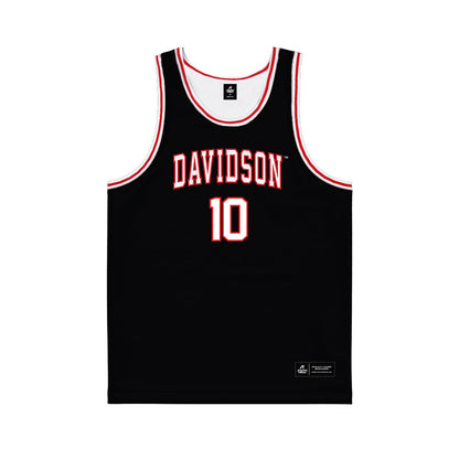 Davidson - NCAA Men's Basketball : Malik Davis - Black Basketball Jersey-0
