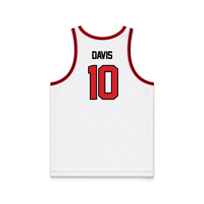 Davidson - NCAA Men's Basketball : Malik Davis - White Basketball Jersey-1