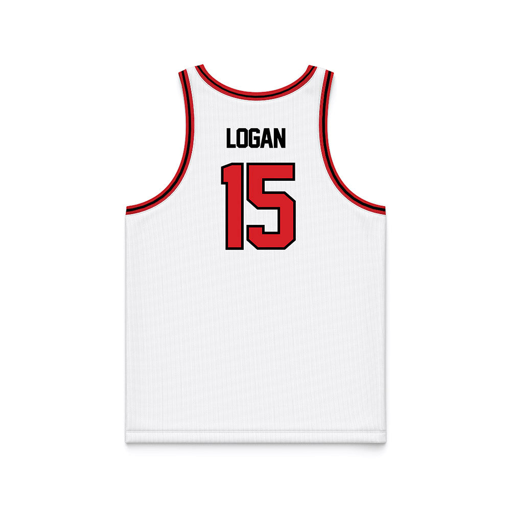 Davidson - NCAA Men's Basketball : Sean Logan - White Basketball Jersey-1