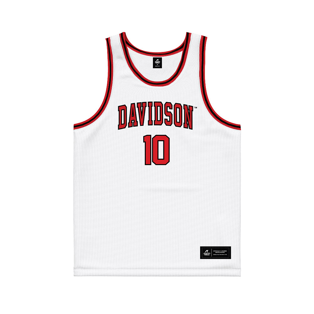Davidson - NCAA Men's Basketball : Malik Davis - White Basketball Jersey-0