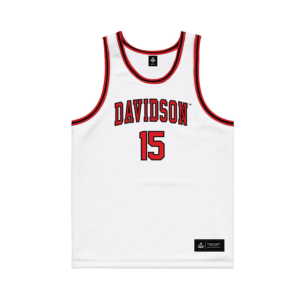 Davidson - NCAA Men's Basketball : Sean Logan - White Basketball Jersey-0