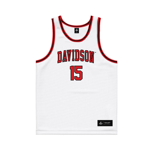 Davidson - NCAA Men's Basketball : Sean Logan - White Basketball Jersey-0