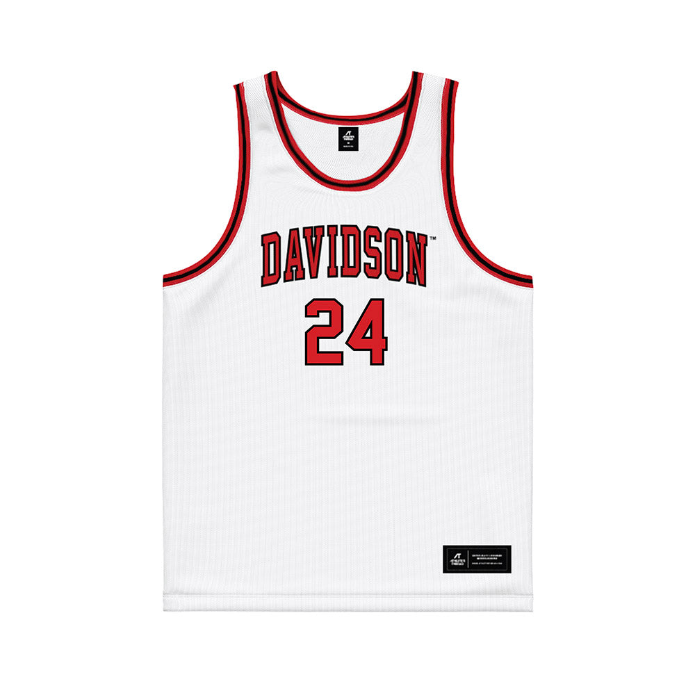 Davidson - NCAA Men's Basketball : JaQualon Roberts - White Basketball Jersey-0