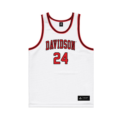 Davidson - NCAA Men's Basketball : JaQualon Roberts - White Basketball Jersey-0