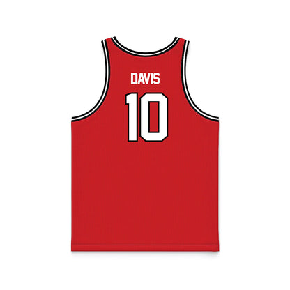 Davidson - NCAA Men's Basketball : Malik Davis - Red Basketball Jersey-1