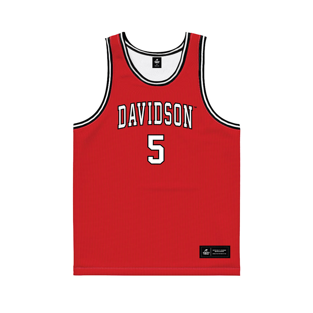 Davidson - NCAA Men's Basketball : Jackson Keith - Red Basketball Jersey-0