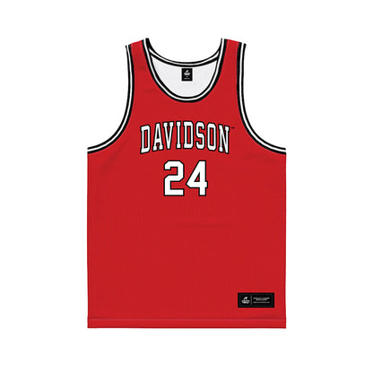 Davidson - NCAA Men's Basketball : JaQualon Roberts - Red Basketball Jersey-0