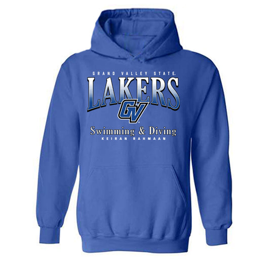 Grand Valley - NCAA Men's Swimming & Diving : Keiran Rahmaan - Classic Fashion Shersey Hooded Sweatshirt-0