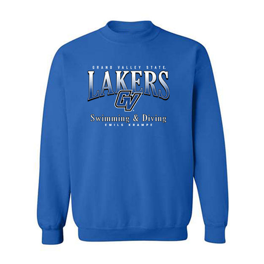 Grand Valley - NCAA Men's Swimming & Diving : Emils Krampe - Classic Fashion Shersey Crewneck Sweatshirt-0