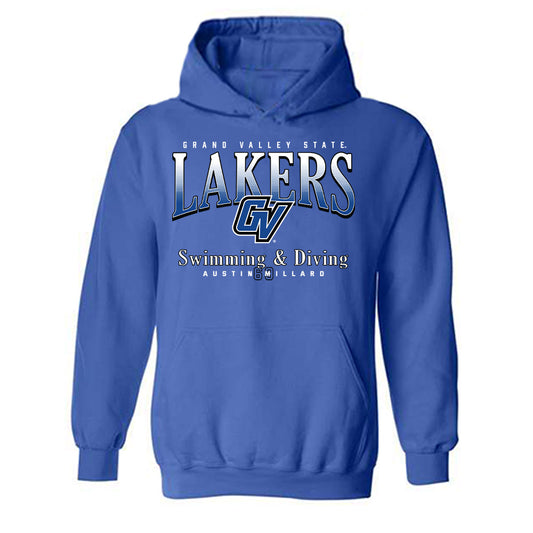 Grand Valley - NCAA Men's Swimming & Diving : Austin Millard - Classic Fashion Shersey Hooded Sweatshirt-0
