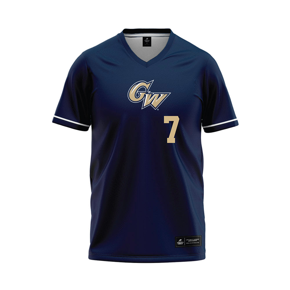 GWU - NCAA Softball : Emi Todoroki - Navy Baseball Jersey-0