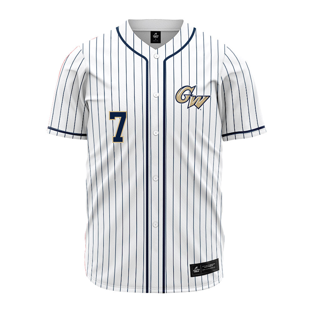 GWU - NCAA Softball : Emi Todoroki - White Pinstripe Jersey-0