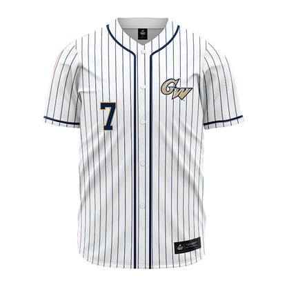 GWU - NCAA Softball : Emi Todoroki - White Pinstripe Jersey-0