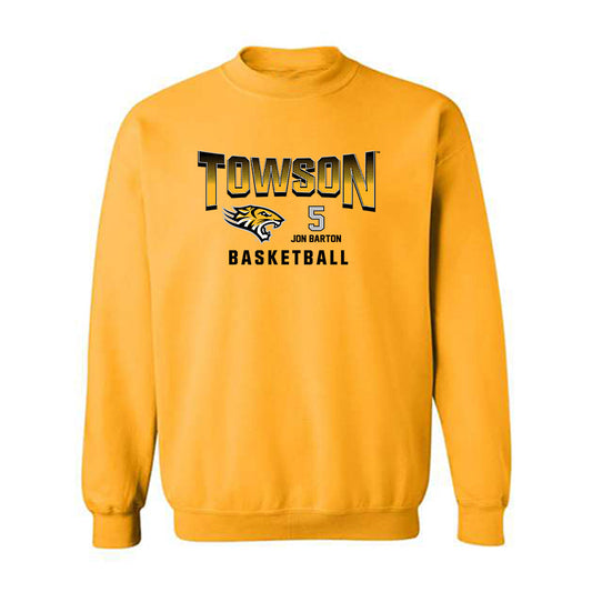 Towson - NCAA Men's Basketball : Jon Barton - Classic Fashion Shersey Crewneck Sweatshirt-0