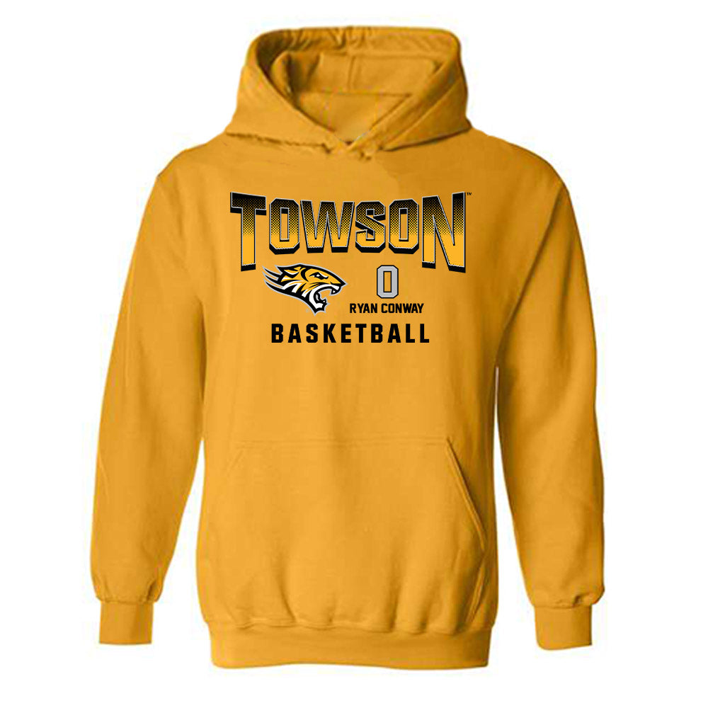 Towson - NCAA Men's Basketball : Ryan Conway - Classic Fashion Shersey Hooded Sweatshirt-0