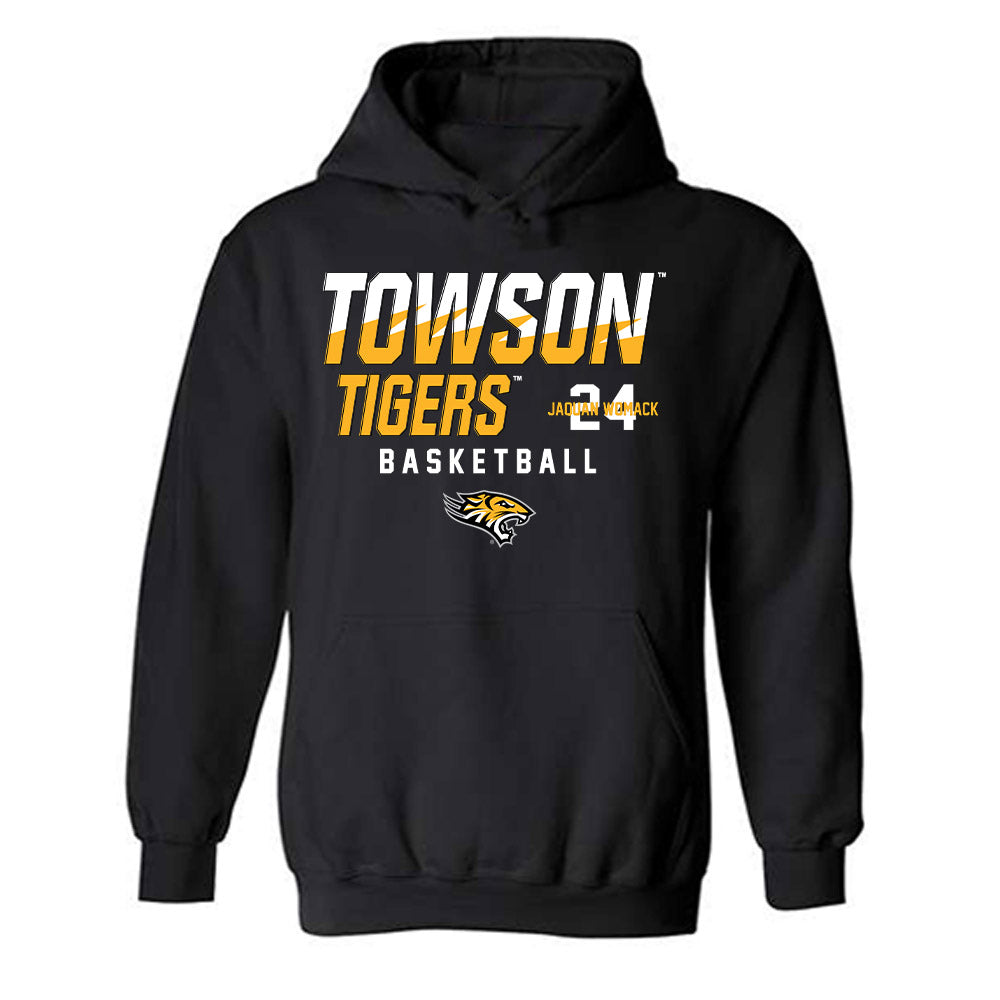 Towson - NCAA Men's Basketball : Jaquan Womack - Classic Fashion Shersey Hooded Sweatshirt-0