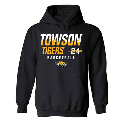 Towson - NCAA Men's Basketball : Jaquan Womack - Classic Fashion Shersey Hooded Sweatshirt-0