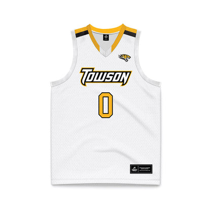 Towson - NCAA Women's Basketball : Masyn Marchbanks - White Basketball Jersey-0