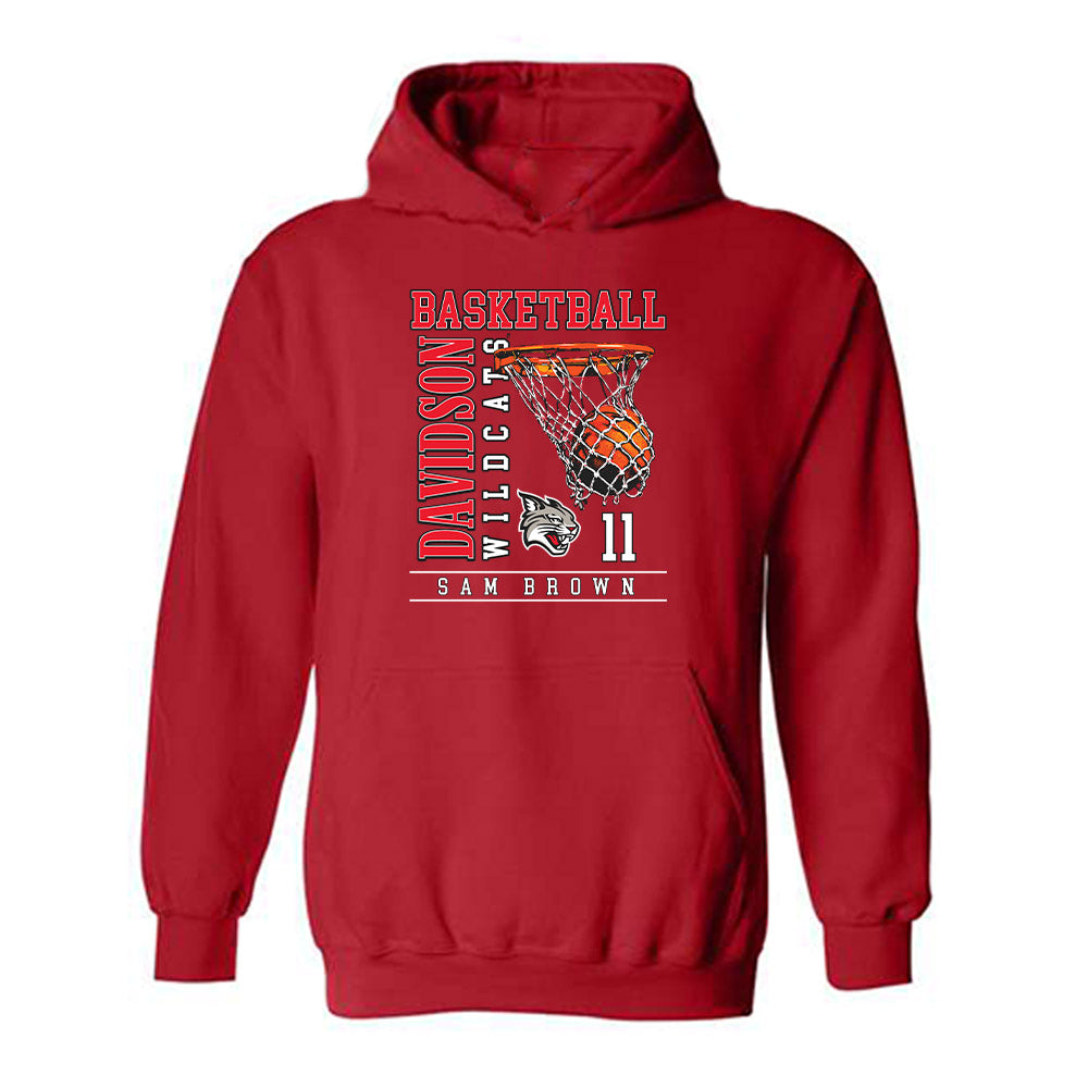 Davidson - NCAA Men's Basketball : Sam Brown - Classic Fashion Shersey Hooded Sweatshirt-0
