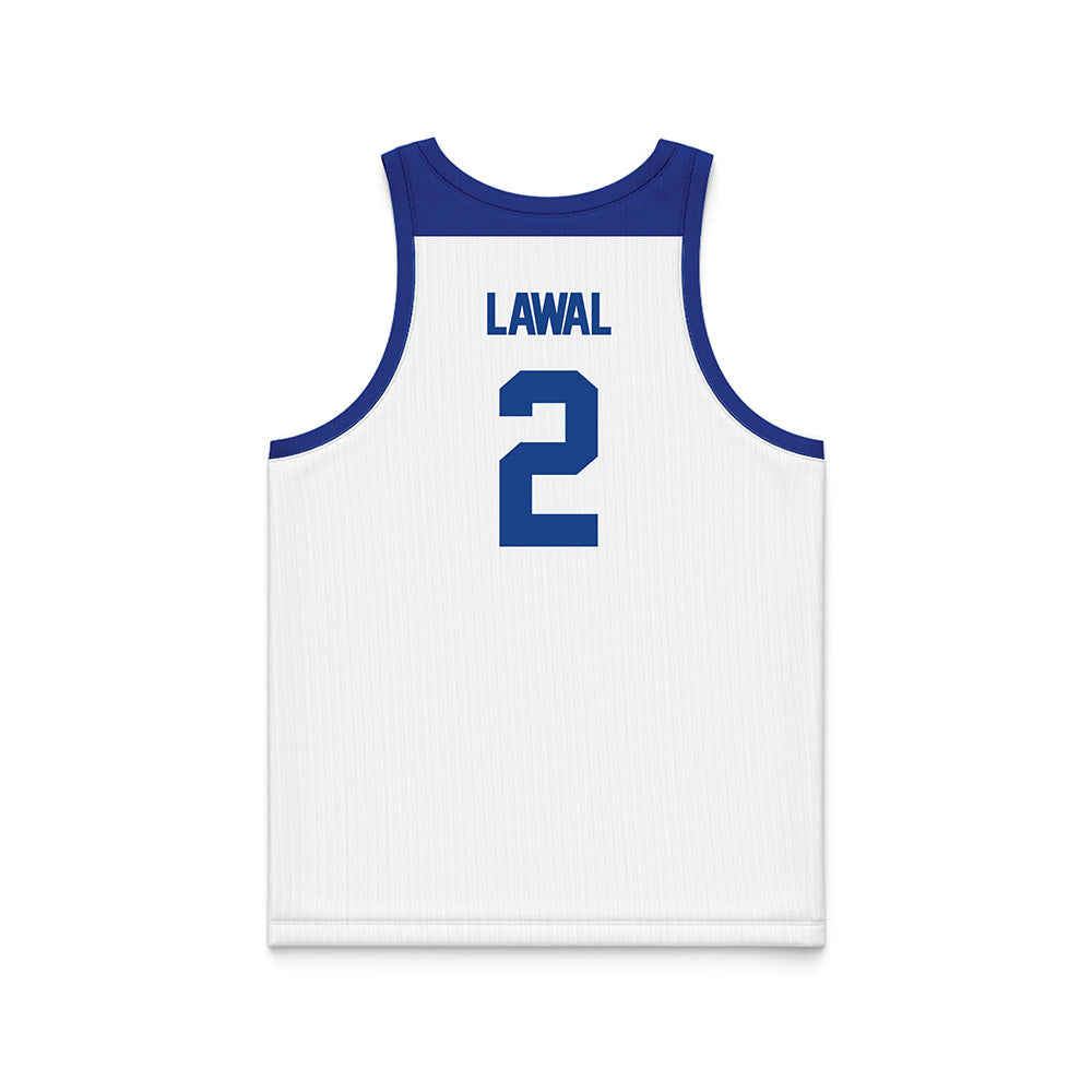 Tulsa - NCAA Men's Basketball : jaylen lawal - Blue Basketball Jersey-1