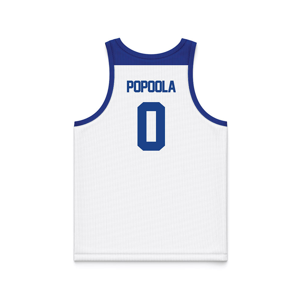 Tulsa - NCAA Men's Basketball : Ade Popoola - Blue Basketball Jersey-1
