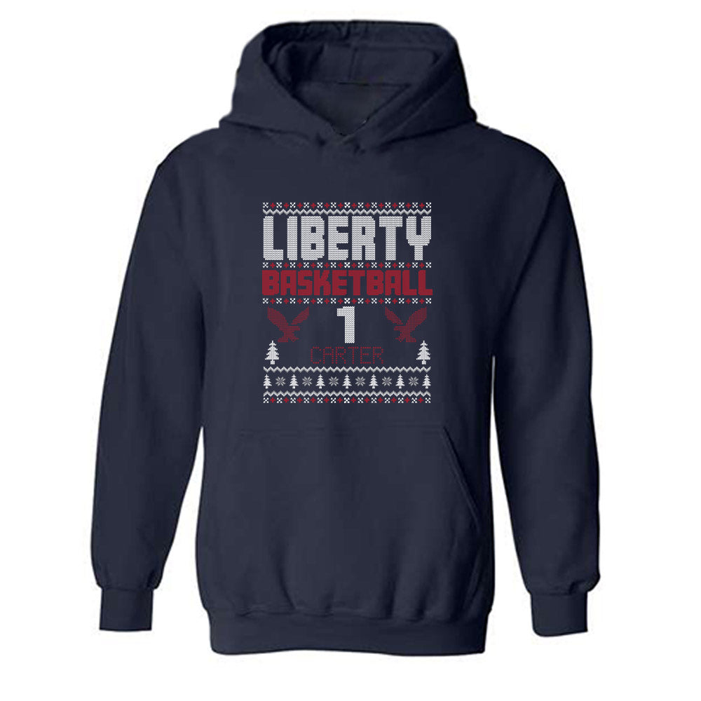 Liberty - NCAA Men's Basketball : Zander Carter - Classic Fashion Shersey Hooded Sweatshirt-0
