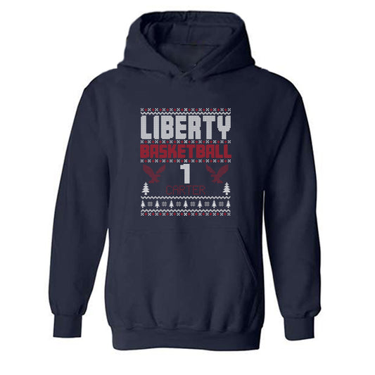 Liberty - NCAA Men's Basketball : Zander Carter - Classic Fashion Shersey Hooded Sweatshirt-0