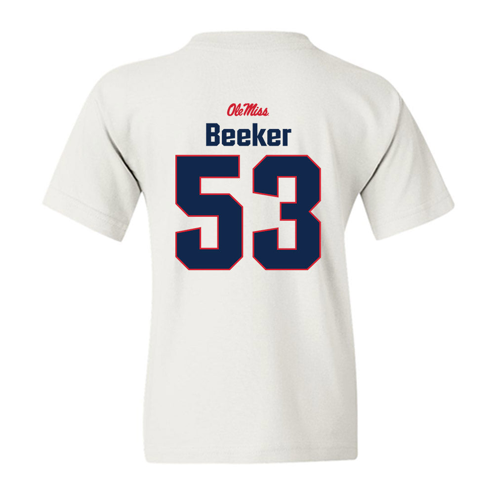 Ole Miss - NCAA Football : Ford Beeker - Classic Shersey Youth T-Shirt-1