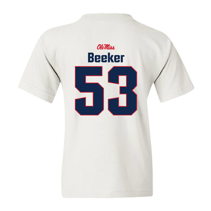 Ole Miss - NCAA Football : Ford Beeker - Classic Shersey Youth T-Shirt-1