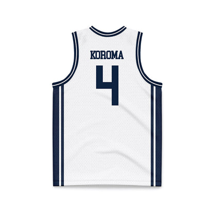 UConn - NCAA Men's Basketball : Dwayne Koroma - White Basketball Jersey-1