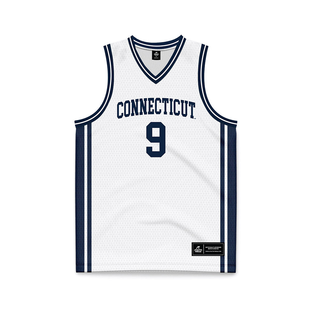 UConn - NCAA Men's Basketball : Na'Jai Hines - White Basketball Jersey-0