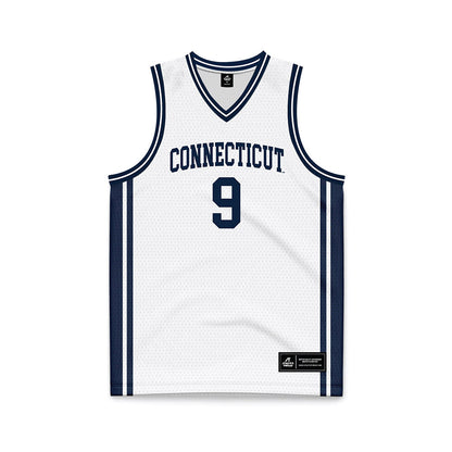 UConn - NCAA Men's Basketball : Na'Jai Hines - White Basketball Jersey-0