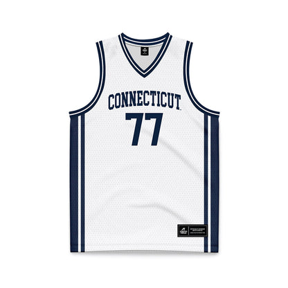 UConn - NCAA Men's Basketball : Uros Paunovic - White Basketball Jersey-0