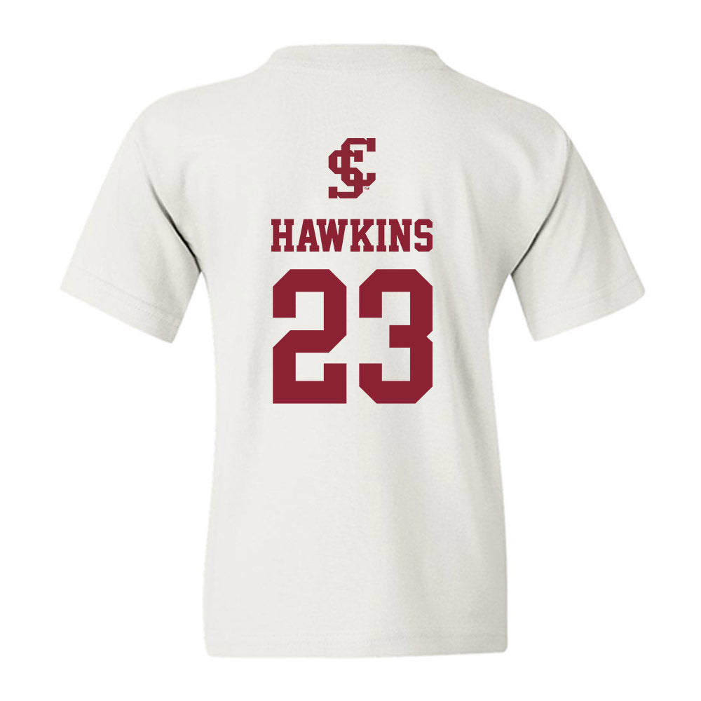 SCU - NCAA Women's Basketball : Ashley Hawkins - Youth T-Shirt-1