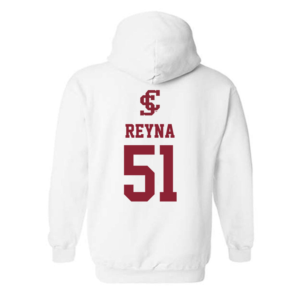 SCU - NCAA Men's Basketball : Juan Reyna - Sports Shersey Hooded Sweatshirt-1