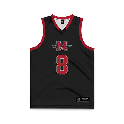 Nicholls State - NCAA Men's Basketball : Kevin Pazmino - Black Basketball Jersey-0