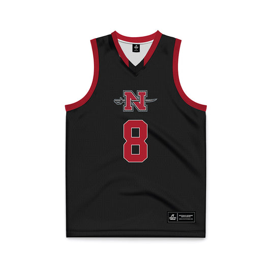 Nicholls State - NCAA Men's Basketball : Kevin Pazmino - Black Basketball Jersey-0