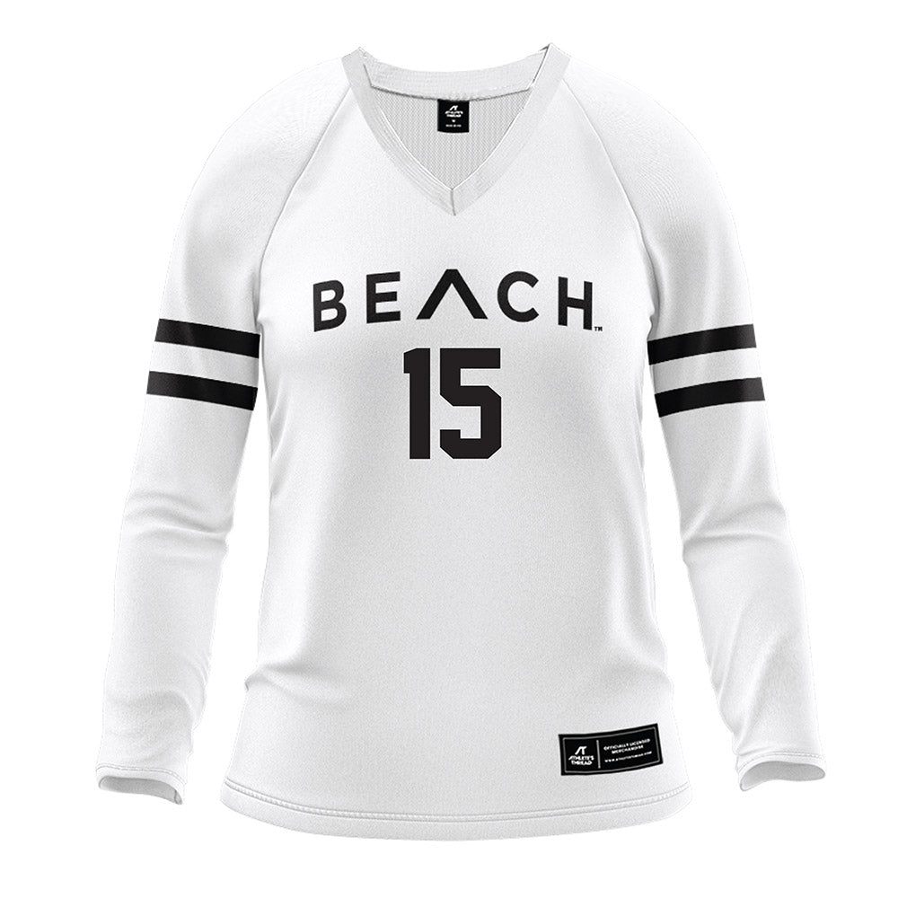 LBSU - NCAA Women's Volleyball : Emma Gardner - White Volleyball Jersey-0
