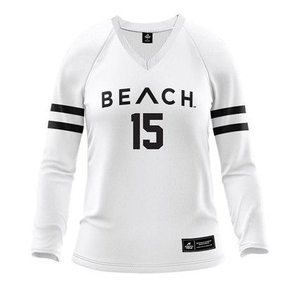 LBSU - NCAA Women's Volleyball : Emma Gardner - White Volleyball Jersey-0