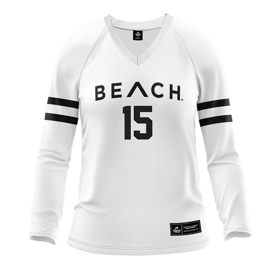 LBSU - NCAA Women's Volleyball : Emma Gardner - White Volleyball Jersey-0