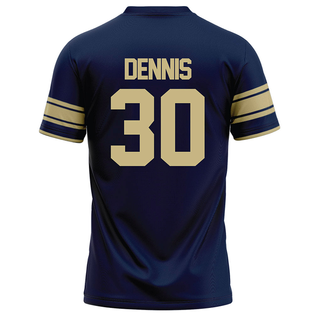 Akron - NCAA Football : Jake Dennis - Navy Football Jersey-1