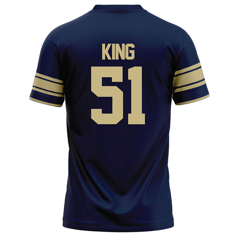 Akron - NCAA Football : Maasai King - Navy Football Jersey-1