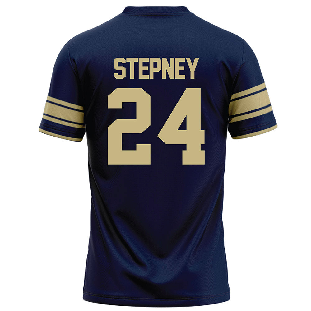 Akron - NCAA Football : Dejavion Stepney - Navy Football Jersey-1