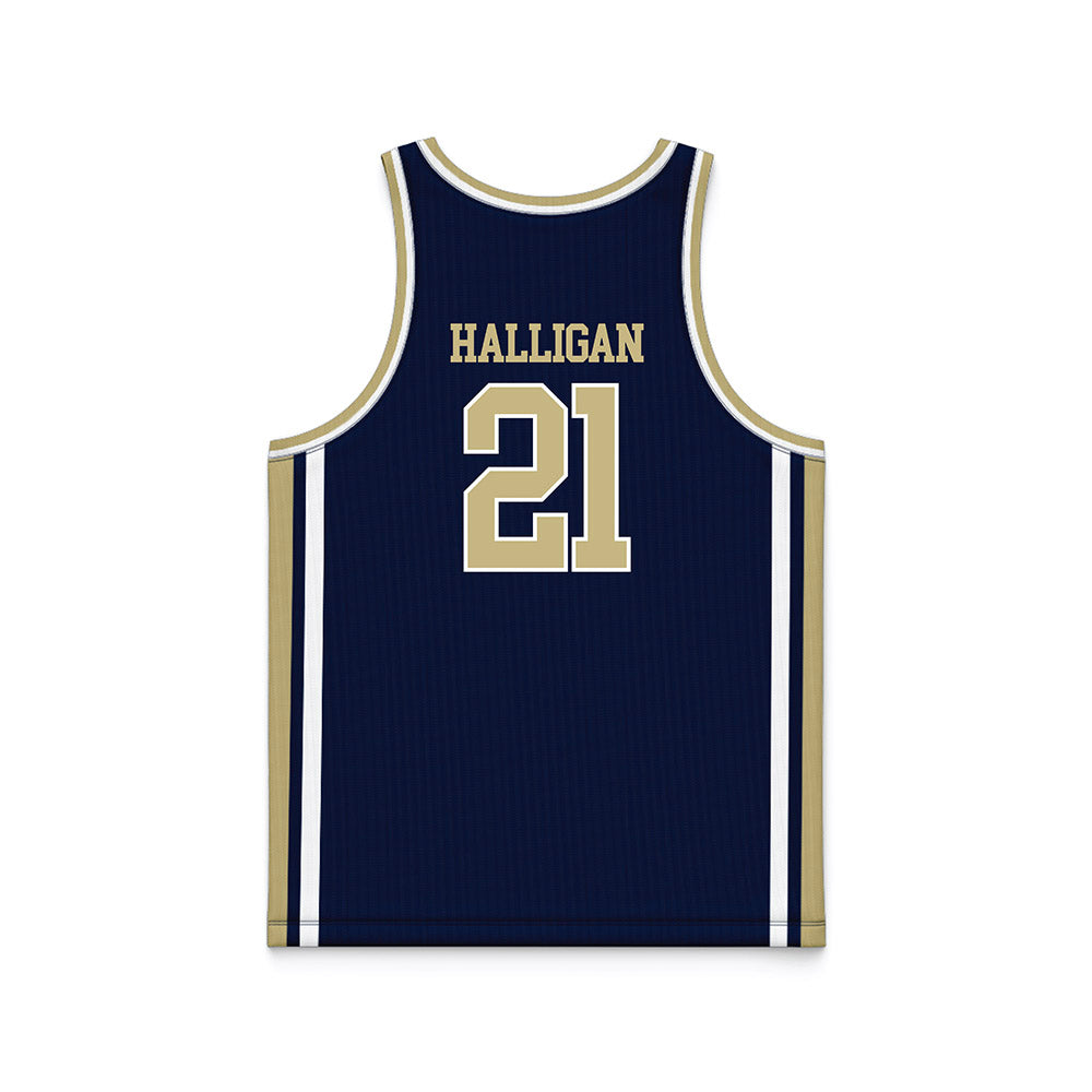 Akron - NCAA Men's Basketball : Zachary Halligan - Navy Basketball Jersey